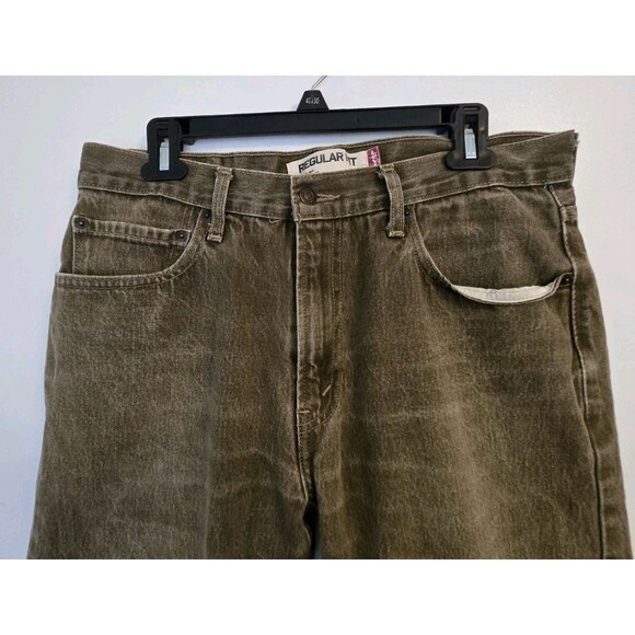 VTG Levis 505 Jeans Mens 33x29 Tan Straight Fit Work Biker Y2K Preppy Preppy - Picture 2 of 8